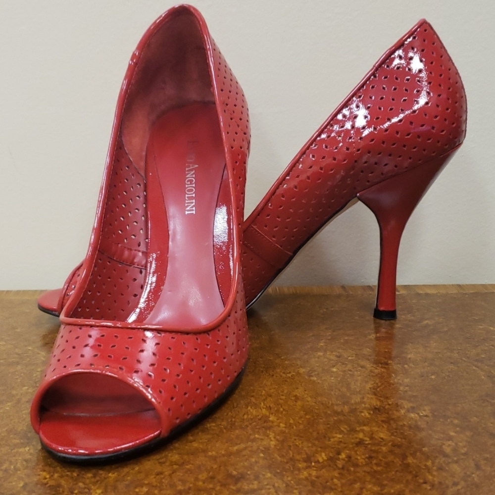Enzo Angiolini Red Peep Toe Heel 9.5 M